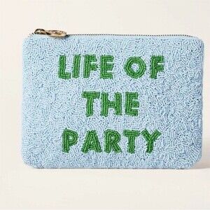 Kate Spade New York Clutch Womens Small Light Blue Zip Party